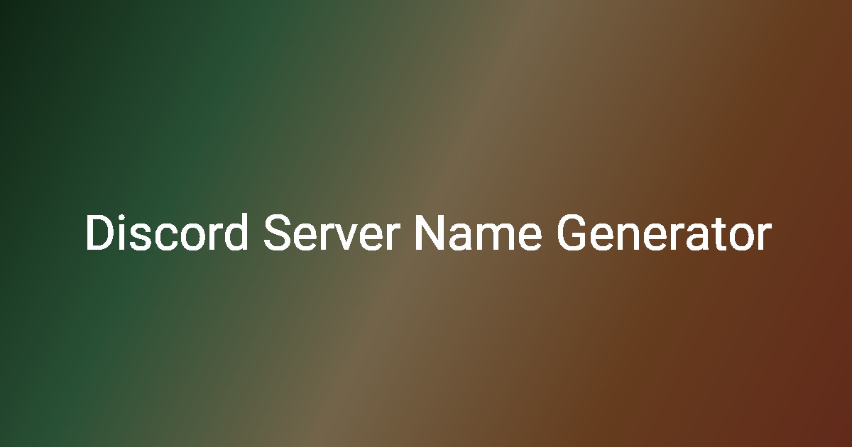 Discord server name generator appwizr
