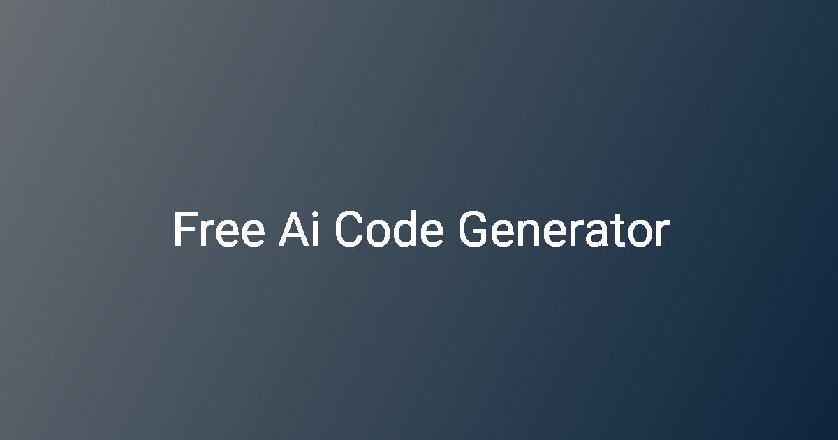 Free Ai Code Generator - AppWizr